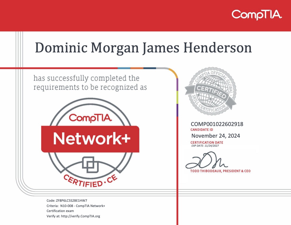 Network+ Certificate